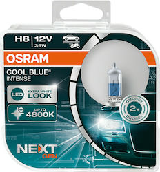 Osram Lamps Car Cool Blue Intense Nextgen H8 Halogen 4800K Natural White 12V 35W 2pcs