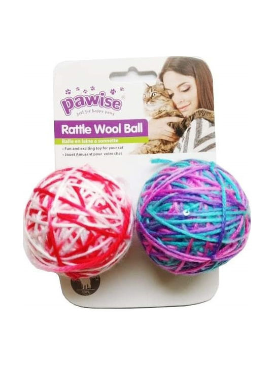 Pawise Rattle Wool Katzenspielzeug Ball 2τμχ 28141