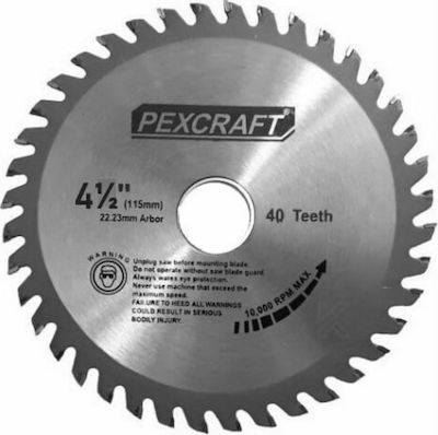 Pexcraft Cutting Disc Wood Hole Diameter 115mm with 40 Teeth 1pcs