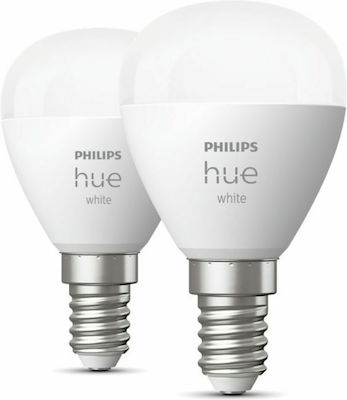 Philips Smart LED Bulbs 5.7W for Socket E14 and Shape P45 Warm White 470lm Dimmable 2pcs