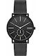 Skagen Hagen Ανδρικό Ρολόι 40mm Μπαταρίας με Μαύρο Μεταλλικό Μπρασελέ