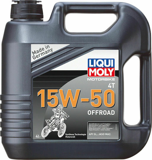 Liqui Moly Motorbike Offroad Synthetic Motorcycle Oil for Four-Stroke Engines 15W-50 4lt