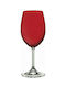 Bohemia Sylvia Glass Set for White and Red Wine made of Crystal in Red Color Stacked 350ml 6pcs