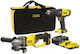Stanley Fatmax Set Angle Wheel & Drill Driver 18V with 2 Batteries 2Ah and Case