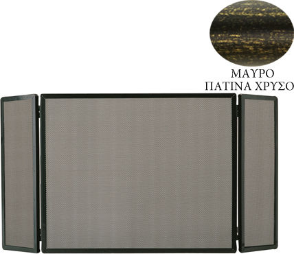 Zogometal Гориво за камини от метал с 3 панела 60x20x50см Black Patina Gold