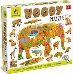 Ξύλινο Παιδικό Puzzle Ζώα της Σαββάνας 48pcs για 4+ Ετών Ludattica