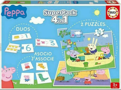 Παιδικό Puzzle Peppa Pig 4 in 1 25pcs για 3+ Ετών Educa