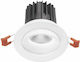 Gea Luce Aran Round Metallic Recessed Spot with Integrated LED and Warm White Light White 15.5x15.5cm. 1pcs