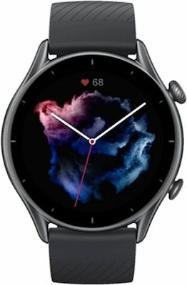 Amazfit GTR 3 Aluminium 46mm Αδιάβροχο Smartwatch με Παλμογράφο (Thunder Black)