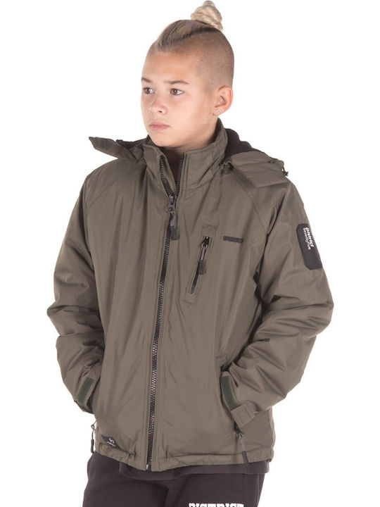 Geci pentru Copii Casual Lung cu Glugă Khaki