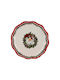 TnS Ornament de masă de Crăciun Platou Ceramic Roșu L25xW25xD25cm.