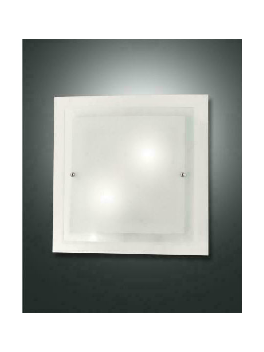 Fabas Luce Giotto Μοντέρνα Μεταλλική Πλαφονιέρα Οροφής με Ντουί E27 σε Λευκό χρώμα 30cm