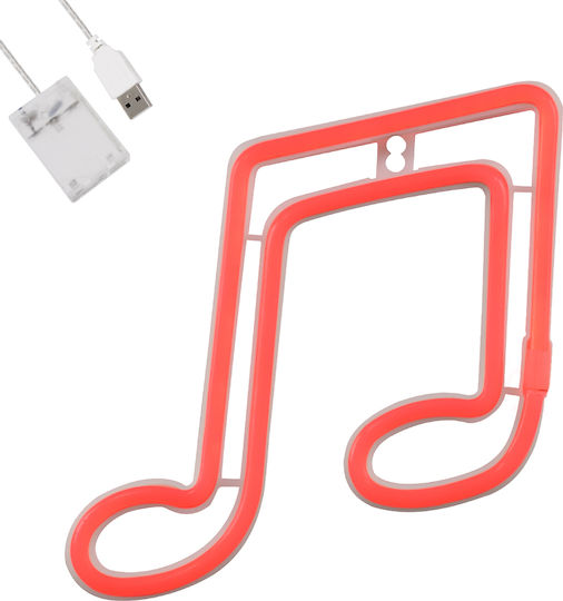 GloboStar Music Note Lustră Decorativă Figura Roșu