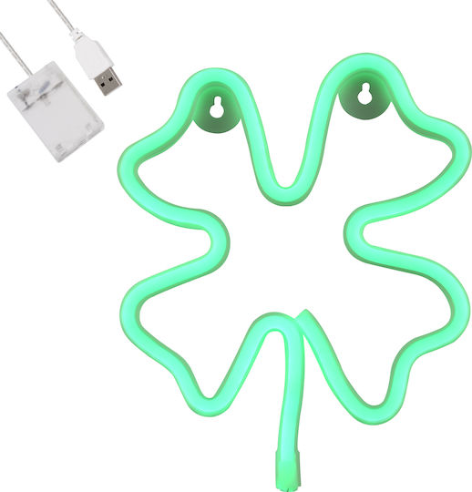 GloboStar Neon Διακοσμητικό Φωτιστικό Four Leaf Clover LED Φιγούρα