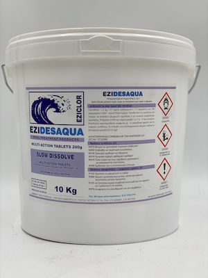 Pool Multi-Tablet Πολυταμπλέτα Χλωρίου Triplex Τρίχλωρη 90% Ezidesaqua 10kg