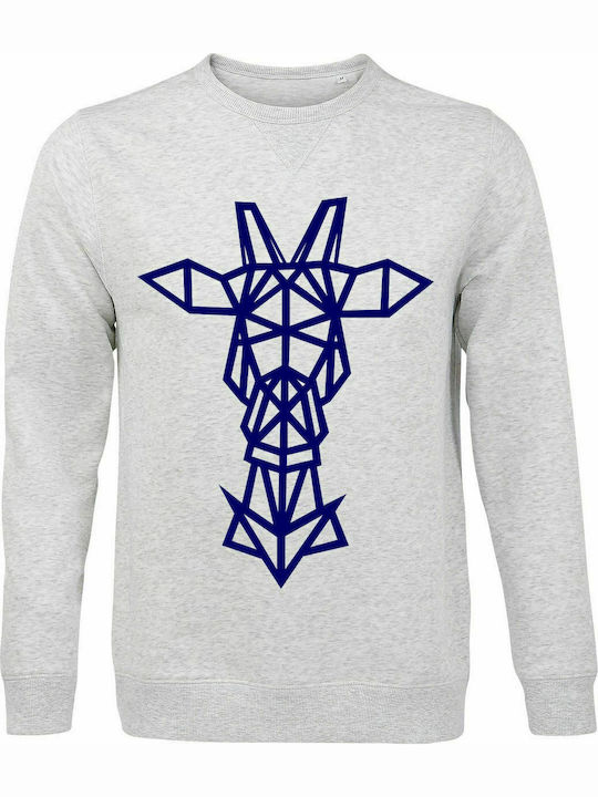 Sweatshirt Unisex, Organic " Reindeer Origami ", Ash