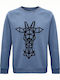 Sweatshirt Unisex, Organic " Reindeer Origami ", Blue