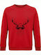 Sweatshirt Unisex, Organic " Animal Deejay ", Red