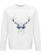 Sweatshirt Unisex, Organic " Animal Deejay ", White