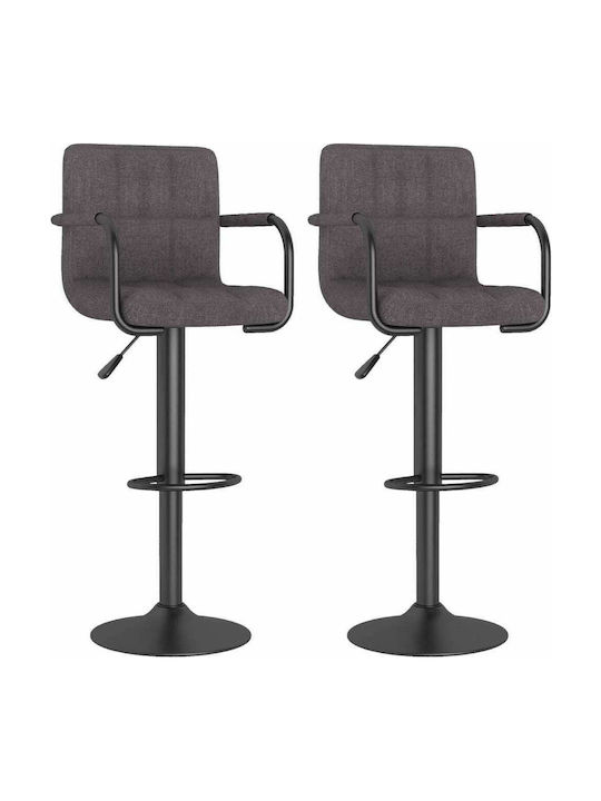 Stool Bar with Back & Adjustable Height Taupe 2pcs 48x47x90-111cm