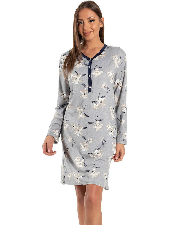 Rachel Women's Winter Nightgown Gray