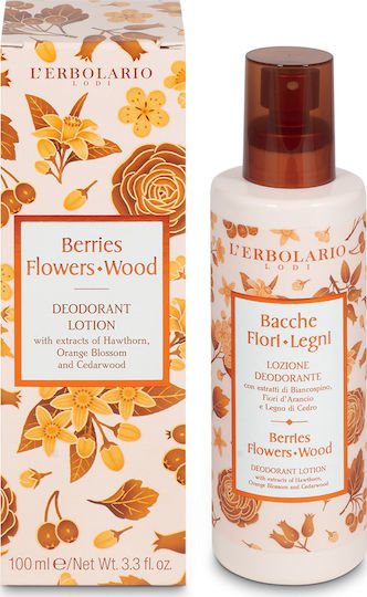L' Erbolario Berries Flowers Wood Deodorant Lotion Deodorant Spray Aluminium Free 100ml