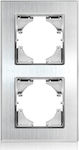 Lineme Vertical Switch Frame 2-Slots Silver 50-00126-18