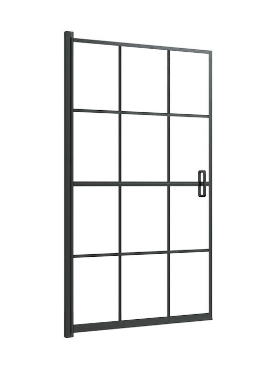 vidaXL Shower Screen for Shower with Hinged Door 80x140cm Black