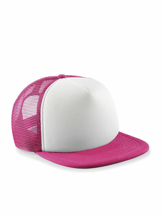 Beechfield B645 Jockey mit Netz und geradem Schirm Fuchsia / White