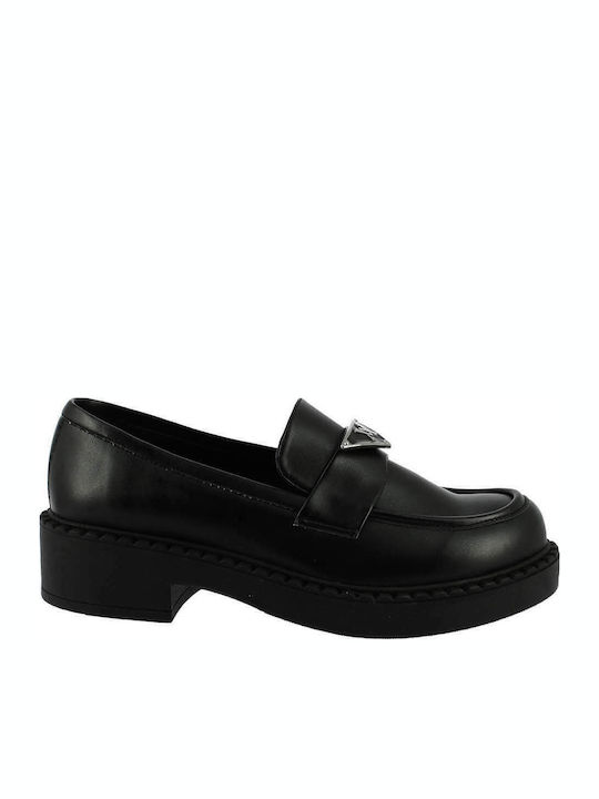 IQ Shoes 22-450 Δερμάτινα Γυναικεία Loafers σε Μαύρο Χρώμα