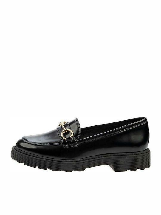 S Patent Leather Women's Moccasins in Black Color