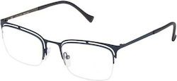 Police Metal Eyeglass Frame Navy Blue VPL264 0C07