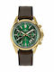 Jacques Lemans Liverpool Ανδρικό Ρολόι 44mm Χρονογράφος Μπαταρίας με Καφέ Δερμάτινο Λουράκι
