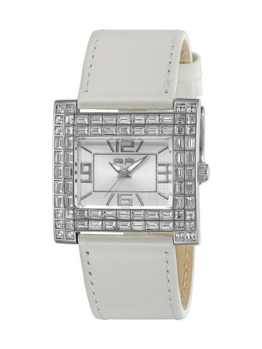 Folli Follie Women's Watch with White Leather Strap