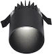 Gea Luce Faye Round Metallic Recessed Spot with Integrated LED and Warm White Light Black 7x7cm. 1pcs