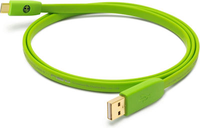Oyaide D+ Flat USB 2.0 Cable USB-C male - USB-A male Πράσινο 1m (CABPC123)