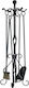 Zogometal Fireplace Tool Set with Stand Holder Black Patina Copper Patina