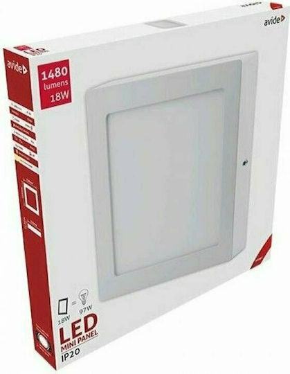 Avide ACSMWW-S-18W-ALU Außen LED-Panel 18W 22x22cm Avide ACSMWW-S-18W-ALU Außen LED-Panel 18W 22x22cm