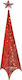 Christmas Decorative Illuminated Metal Tree Pyramid 240cm Red