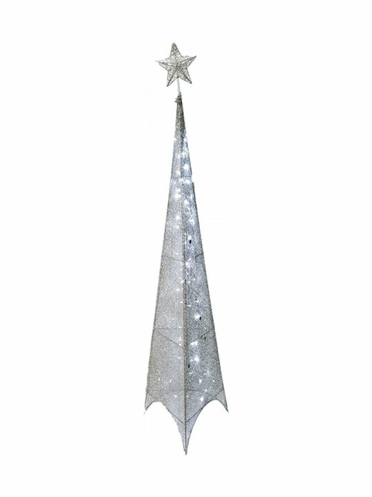 Christmas Decorative Illuminated Tree Pyramid 180cm Silver