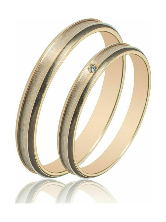 Maschio Femmina Ehering aus Gelb Gold 14K