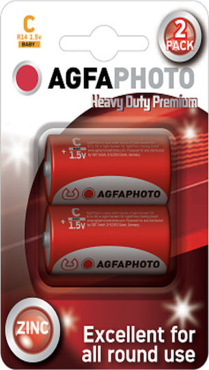 AgfaPhoto Premium Zink-Batterien Zink C 1.5V 2Stück