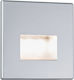 Paulmann Edge Modern Lamp Wall with Integrated LED and Warm White Light Silver 8x8x8cm