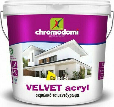 CHromodomi Velvet Acryl Plastic Acrilyc Paint for Interior and Exterior Use White 3lt