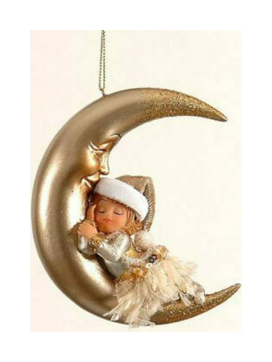 Baby Girl pe luna ornament 12cm