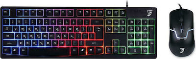 Roar RR-0004 Set Gaming Tastatură cu iluminare RGB & Mouse (Grec)