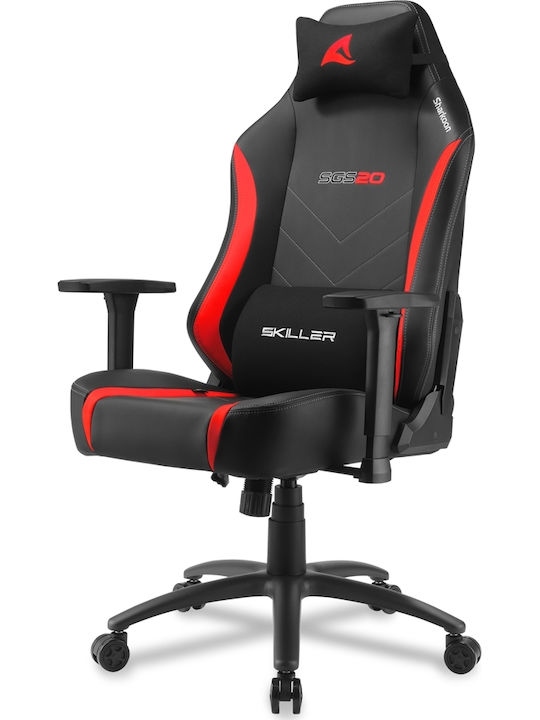 Sharkoon Skiller SGS20 Καρέκλα Gaming Δερματίνης με Ρυθμιζόμενα Μπράτσα Μαύρο/Κόκκινο