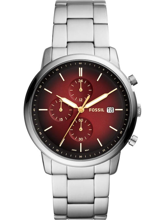 Fossil Neutra Minimalist Ανδρικό Ρολόι 42mm Μπαταρίας με Ασημί Μεταλλικό Μπρασελέ