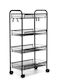 Sidirela Roco Kitchen Trolley Metallic in Black Color 4 Slots 44x26x83cm