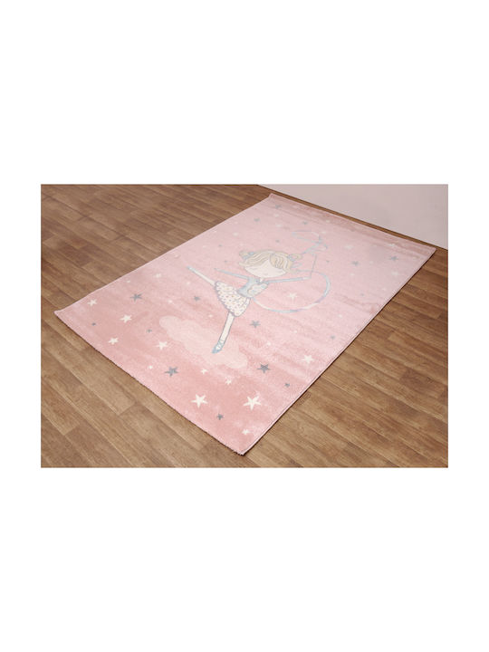 Viopros Παιδικό Χαλί Αστέρια 160x230cm Νάντια Ροζ
